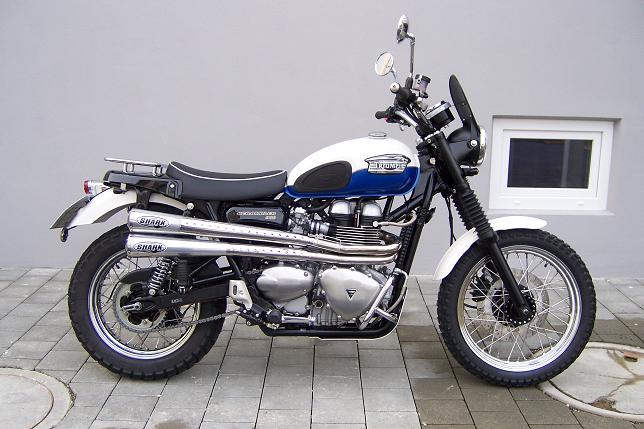 Scrambler mit Shark-Auspuff